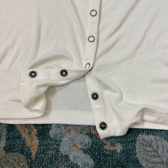 Anthropologie Maeve White Button-Up Shirt - Picture 8 of 9